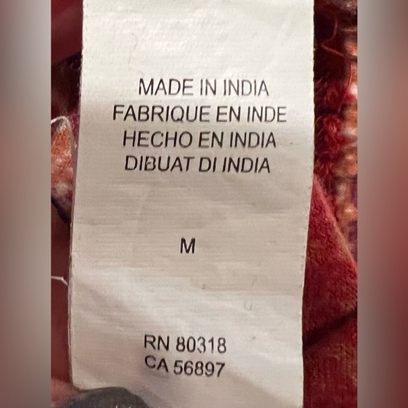 Lucky Brand Women Red Floral Long Sleeve Top Size Medium - Picture 5 of 6